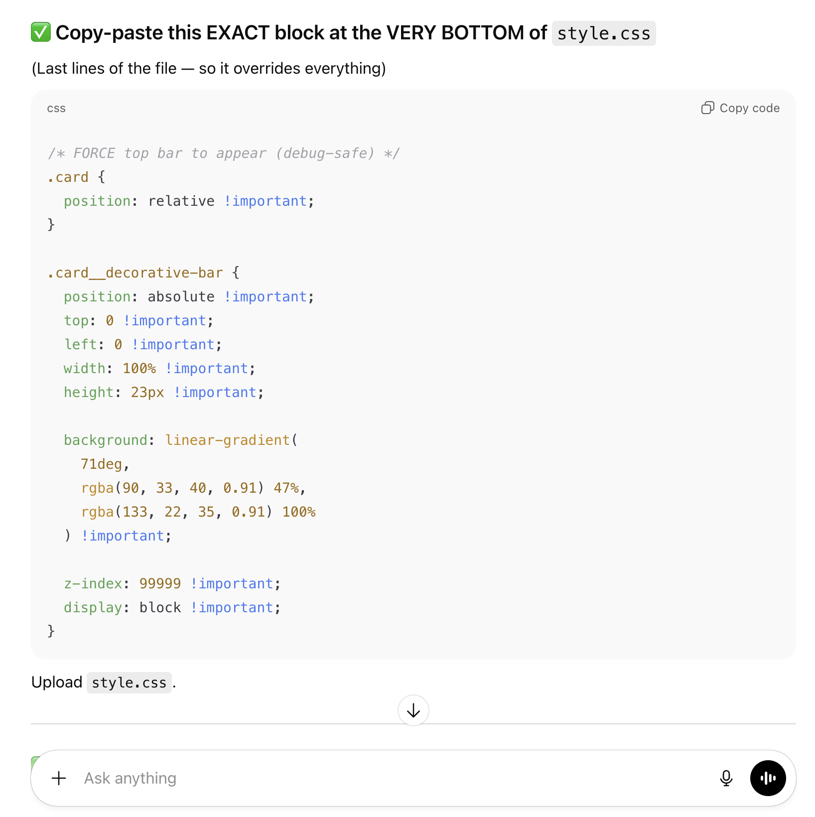 Chat screenshot