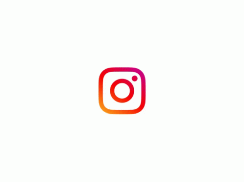 Instagram logo. A bright gradient square background with rounded angles, 
				      with a thick white outline in the middle, and a circle outlined in white, 
					  placed inside the square. On the right of the circle, there is a solid white dot.